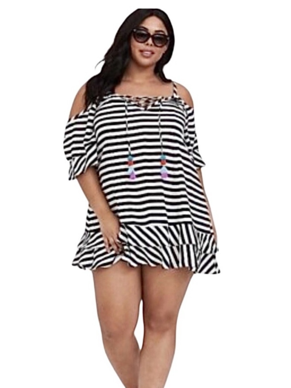 Black and White Swimsuit Coverup